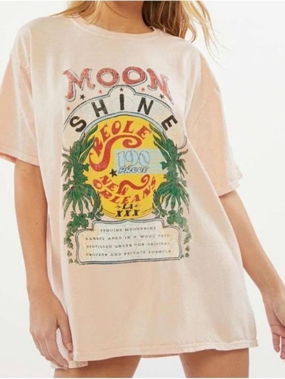Project Social T Urban Outfitters Moonshine Oversized Graphic T-Shirt One Size